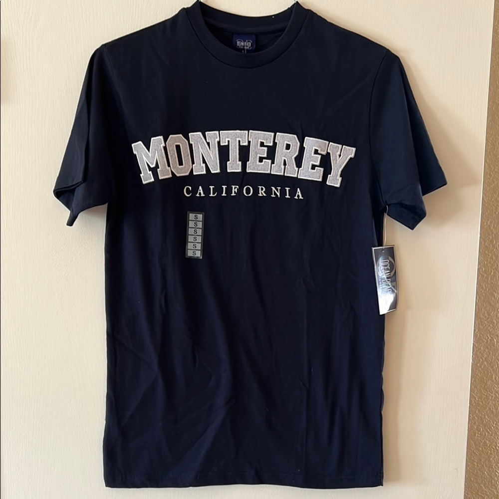 NWT Blue Tee Shirt with Monterey California Embroidered Design